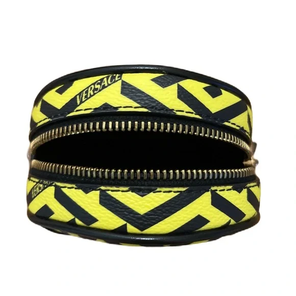 NWOT Versace La Greca Signature Print Round Pouch Wallet Purse Belt Bag - Picture 5 of 7